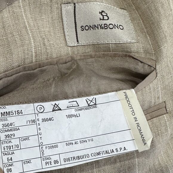 sonny bono 100% linen blazer mens EU size 54 US Size 44 - Picture 4 of 6